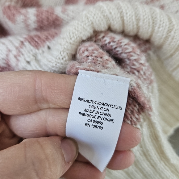 RW&CO. Pink and Cream Cowl Neck Sweater - Picture 5 of 5